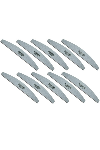 SUNONE Set of 10 Half-Moon Nail Files Grey 100/180
