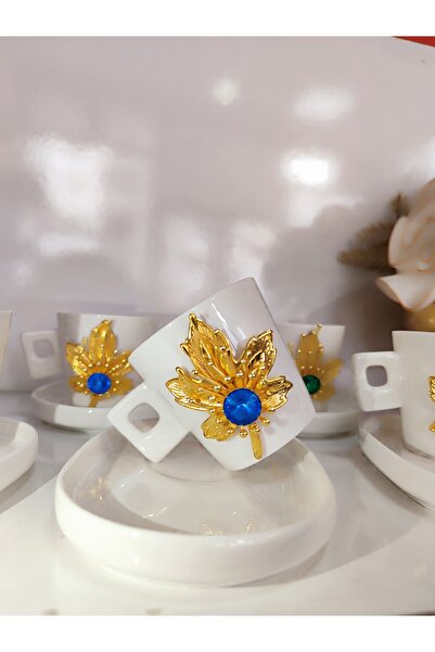 FTH DİZAYN Coffee Cup 3 Colors Brooch with Flowers