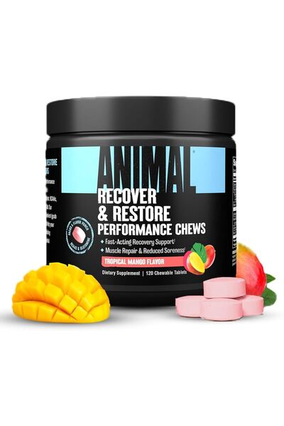 Animal مضغ الأداء الاستوائي بنكهة المانجو 120 مضغة