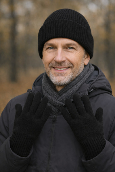 elyyshop Kışlık Bere & Eldiven Seti – Unisex, Siyah