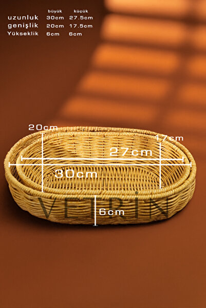 VETRİN 2'li Hasır Sepet Ekmeklik ve Meyvelik