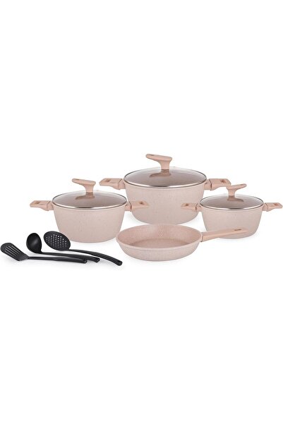ALSEF Al Saif Cooking Pot Set, 10 Pieces Non-Stick Cookware with Versatile Ha...