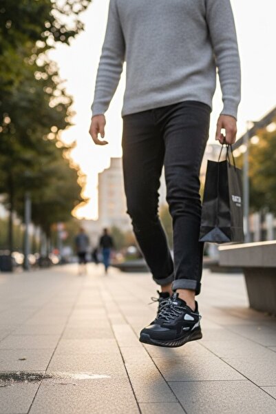 enoch حذاء رياضي رجالي من Enoch بنعل جل وتفاصيل شفافة للمشي والجري