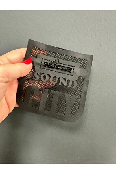 Gönülden Tasarım Black Leather Written Emblem Sewing Accessory 10X10 cm