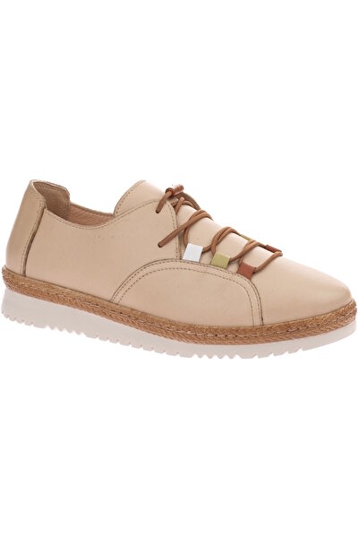 Voyager D26Ya-0132 Cream Skin Leather Comfort Women's Shoes