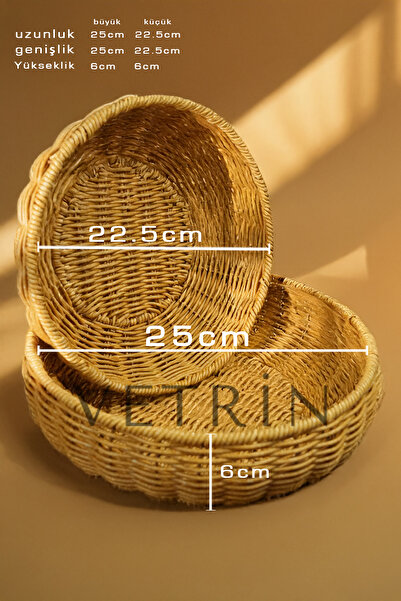 VETRİN 2'li Hasır Sepet Ekmeklik ve Meyvelik