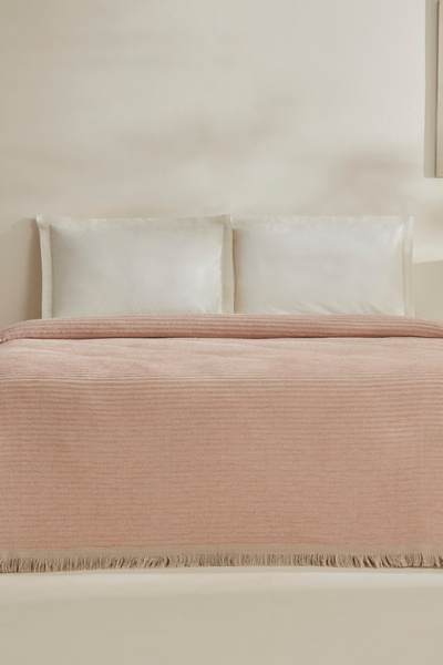 Karaca Home بطانية سيون سونيلي مزدوجة - بودرة