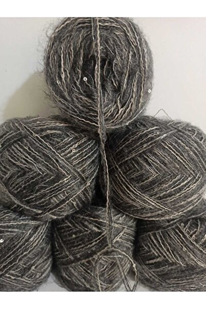 İPEK YÜN İPLİK DÜNYASI Angora Knitting Yarn 2 Ply (Grey) Sim (Silver) Gray Co...