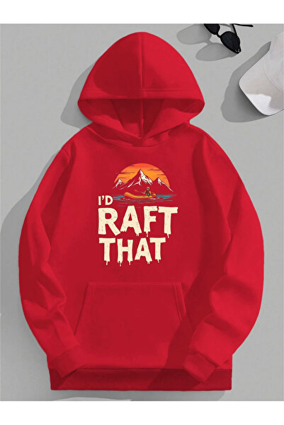 ELAN WEAR Raft Printed Kangaroo Pocket Cotton Hooded Long Sleeve Hoodie Sweat...