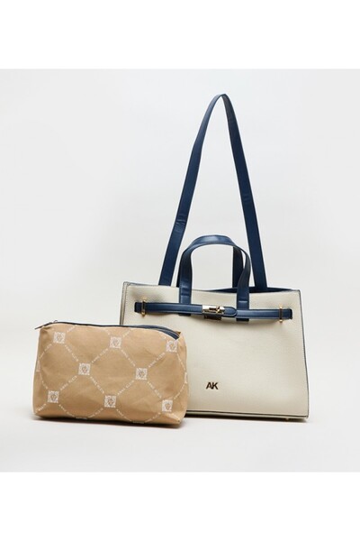 Anne Klein Contrast Detail Pu Tote Bag Set