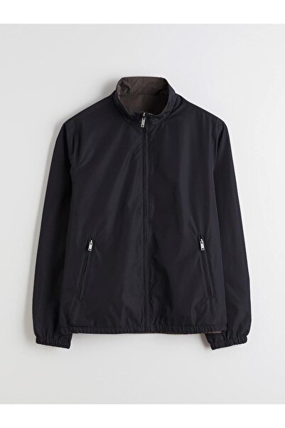 LC Waikiki Ανδρικό παλτό MG TRENDEN Μαύρο Standard Fit με όρθιο γιακά