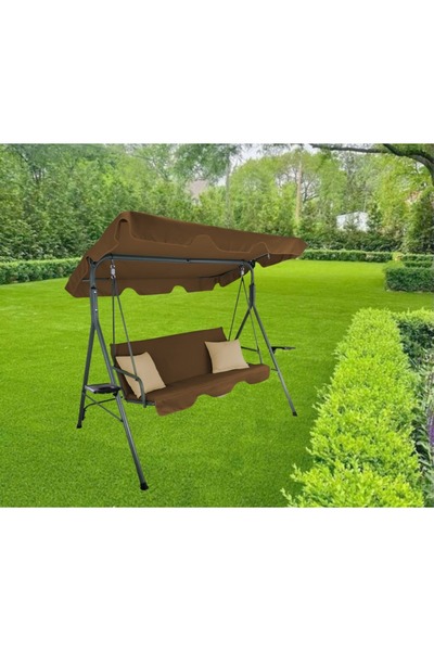 Selgot Balansoar de grădină, dimensiuni 170x118x153 cm, maro, 2 perne incluse