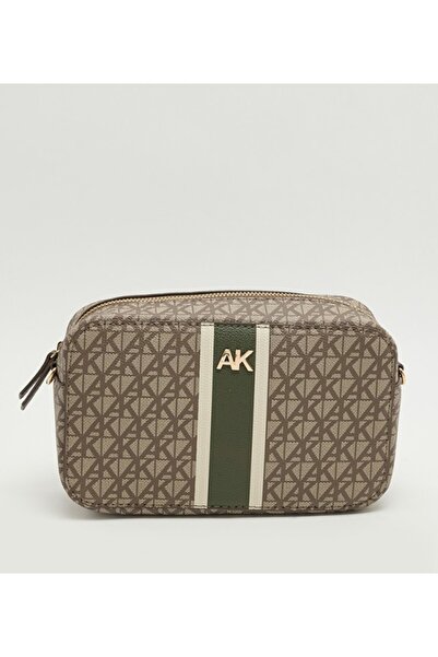 Anne Klein Monogram Patterned Zippered Camera Bag