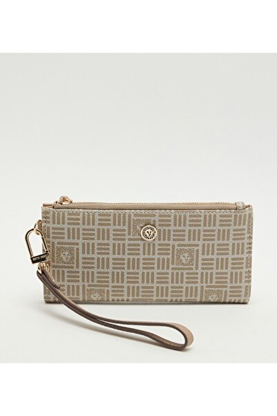 Anne Klein محفظة ثنائية الطي بسحاب بنقوش