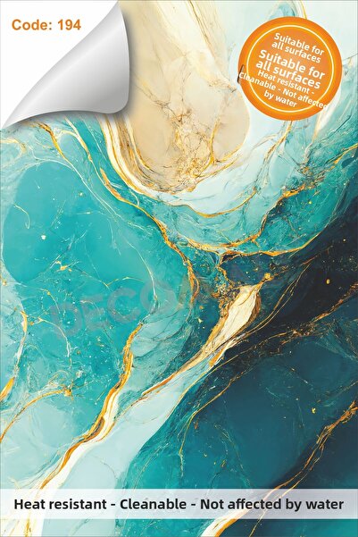 DECOMALL Rezistent la apă 50 x 100 cm Bucătărie Baie Pardoseală Marmură Mobil...