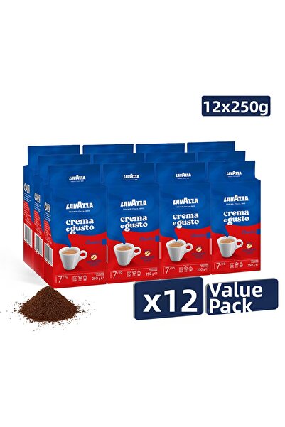 LavAzza كريما إي غوستو قهوة مفلترة مطحونة 250 جرام |   حزمة مميزة من 12 قطعة