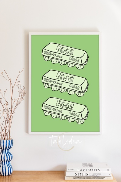 tablodea Decor de bucătărie în stil Pinterest cu ouă scrise, tablou de bucătă...