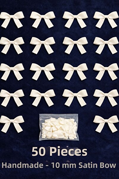 Ak Tuhafiye Panglică din satin ecru- crem deschis – 10 mm pentru decorare, bo...