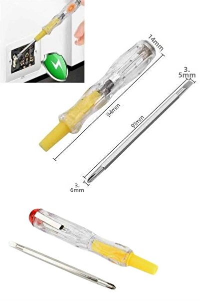 ALFA AKSESUAR 03 Double Ended Control Pen Electrical Test Pen Transparent