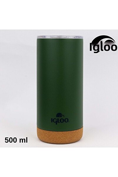 IGLOO Cork Mug 500ml Thermos Mug Cup Flask Khaki