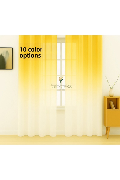 farbateks Perdele din tul galben, cu schimbare de culoare, cu 3 straturi, pli...