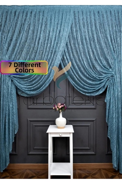 farbateks Turcoaz Verde Mentă cu două rânduri de nasturi Modele de perdele Ya...