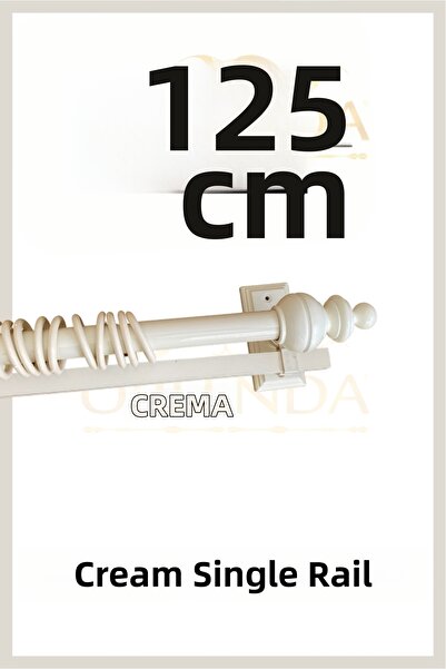 Orlenda Suport pentru perdea rustic cu o singură șină crem 125 cm