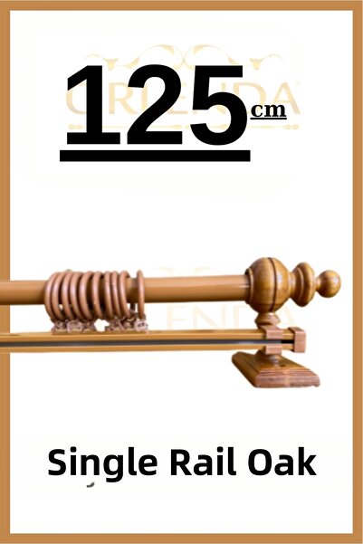 Orlenda Oak Single Rail Rustic Curtain Rail 125cm