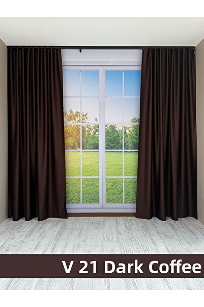 mep mekanik Donatti Bitter Brown Star Blackout Single Wing Background Curtain...