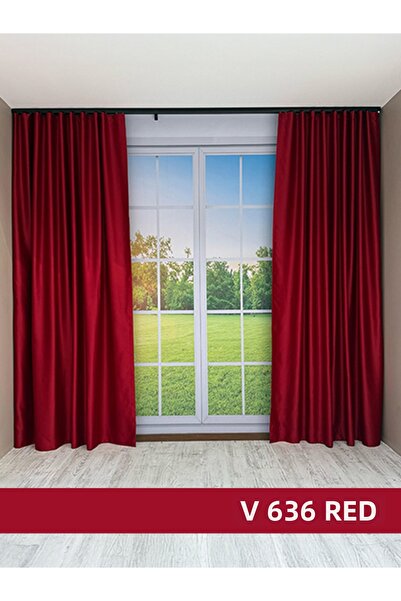 mep mekanik Donatti Red Star Blackout Unpleated Single Wing Background Curtain