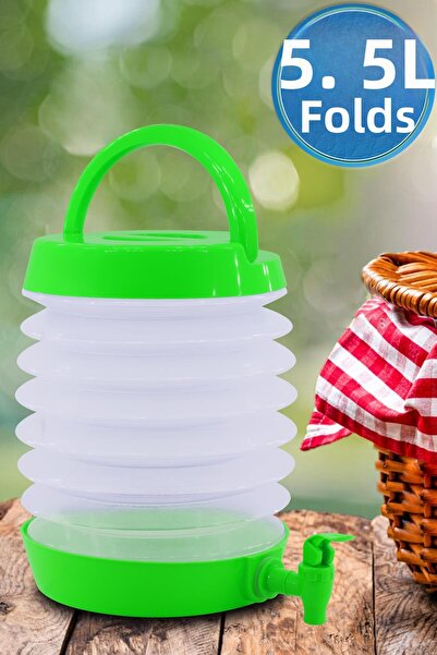 Telvesse Folding Water Canister with Tap Outdoor Accordion Camping Fountain P...