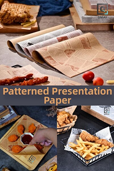 QNİAY 50 Pieces Camping - Picnic Presentation Patterned Oil Paper, Assortment...