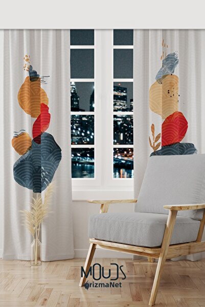 Moud's Japanese Stone Patterned Suede Living Room Hall Background Curtain Pri...