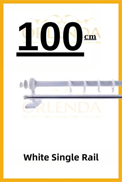 Orlenda Umeraș pentru perdea rustică cu o singură șină albă 100cm