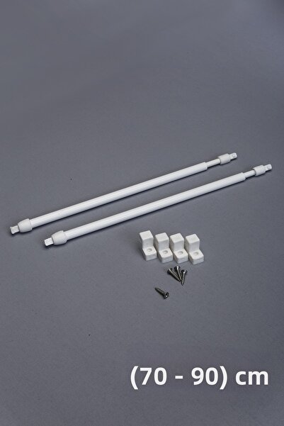 VENTİ PERDE 70 - 90 Cm Tijă Briz reglabilă 2 bucăți țevi de perdea din alumin...