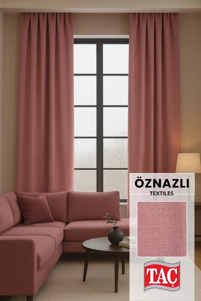 Taç Natural Texture Linen Look Background Curtain – Extra-Firm Gathered, Rich...