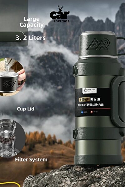 car termos ترمس آمن لتسلق الجبال سعة 3.2 لتر