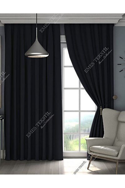 Emes 1. مظلة شمسية سوداء عالية الجودة مقاومة للضوء - ستارة سميكة (حجم X - جنا...