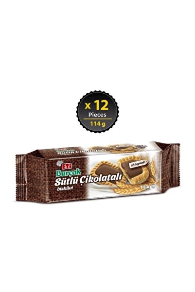 Eti بسكويت بورشاك بالشوكولاتة بالحليب 12 قطعة
