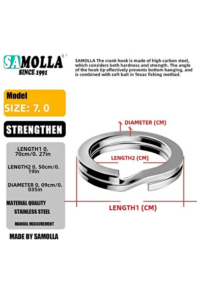 Choice حلقات صيد السمك المنقسمة المصنوعة من الفولاذ المقاوم للصدأ 3.5-12 مم ع...