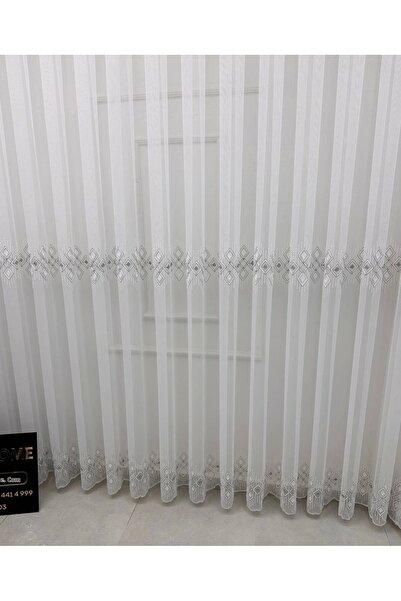 NİVEMESHOME 3211 LUNA PERDEA DE TUL PLIAT 1/3 SILVER CU MODEL GEOMETRIC APM