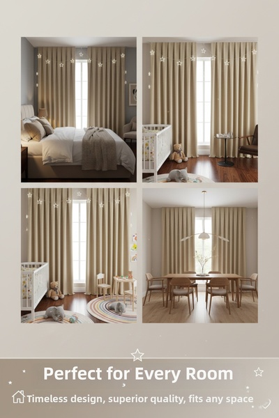 Madame Dower Perdele de fundal Velora Abstract Beige - 1x3 plisată în mod den...