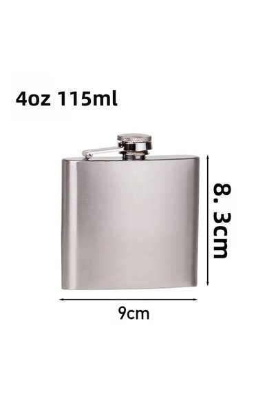 UrbanCove Co Premium, Stainless Steel Flask Square 4oz (118ml) Portable, Durable (1 Piece)
