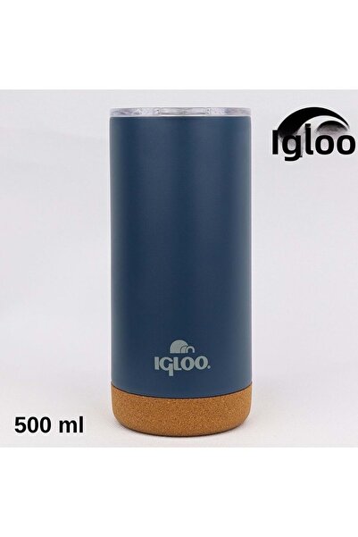 IGLOO Cork Mug 500ml Thermos Mug Cup Flask Light-Dark Blue