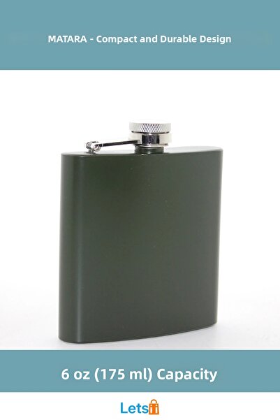 Letsii قارورة مياه فردية مانعة للتسرب من الفولاذ المقاوم للصدأ سعة 6 أونصة، أ...