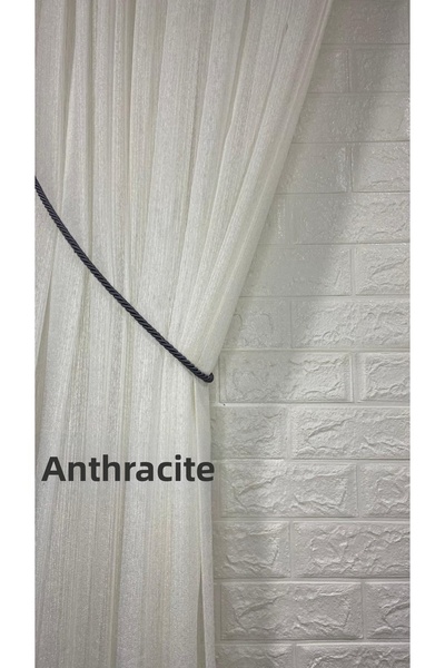 Helezoni Double Breasted Curtain Tulle Background Collection Rope Cord Braçol...