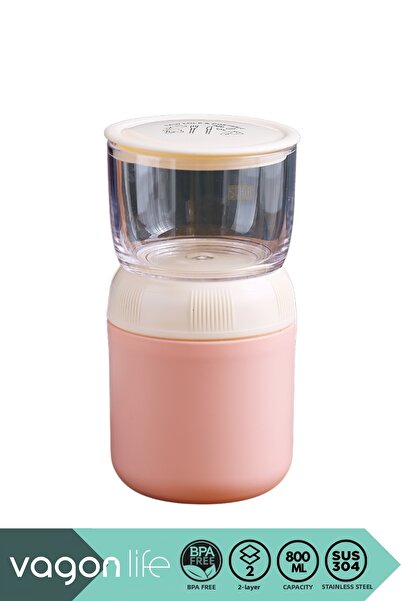 Vagonlife 800ml Mini Lunchbox - New Collection, Two Layers, Stainless Steel, ...