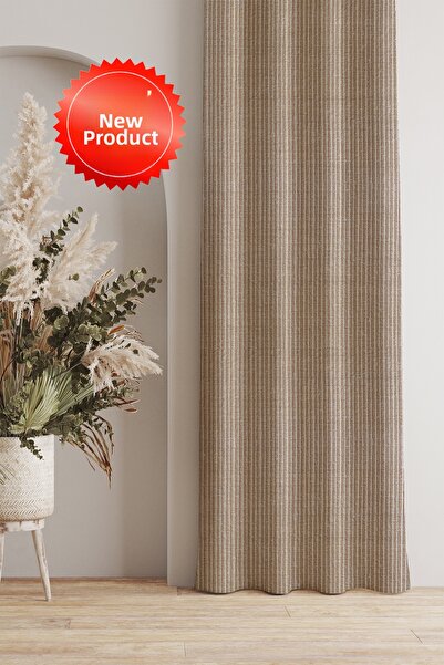 GECE HOME ستارة خلفية منقوشة بخطوط رفيعة من قماش سوهو مطبوع – 140x270 سم – جن...