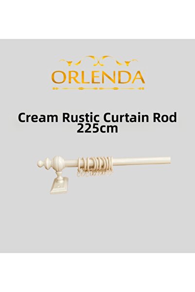 Orlenda Suport pentru perdele rustic din aluminiu cu cap din lemn, fara sina,...