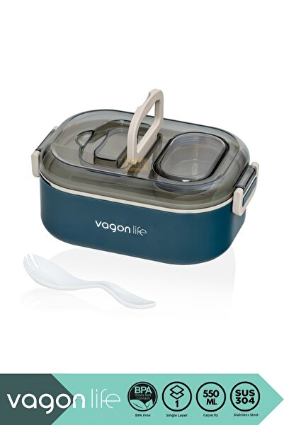 Vagonlife Bento 550ml Lunchbox New Collection Single Deck No Compartment Stee...
